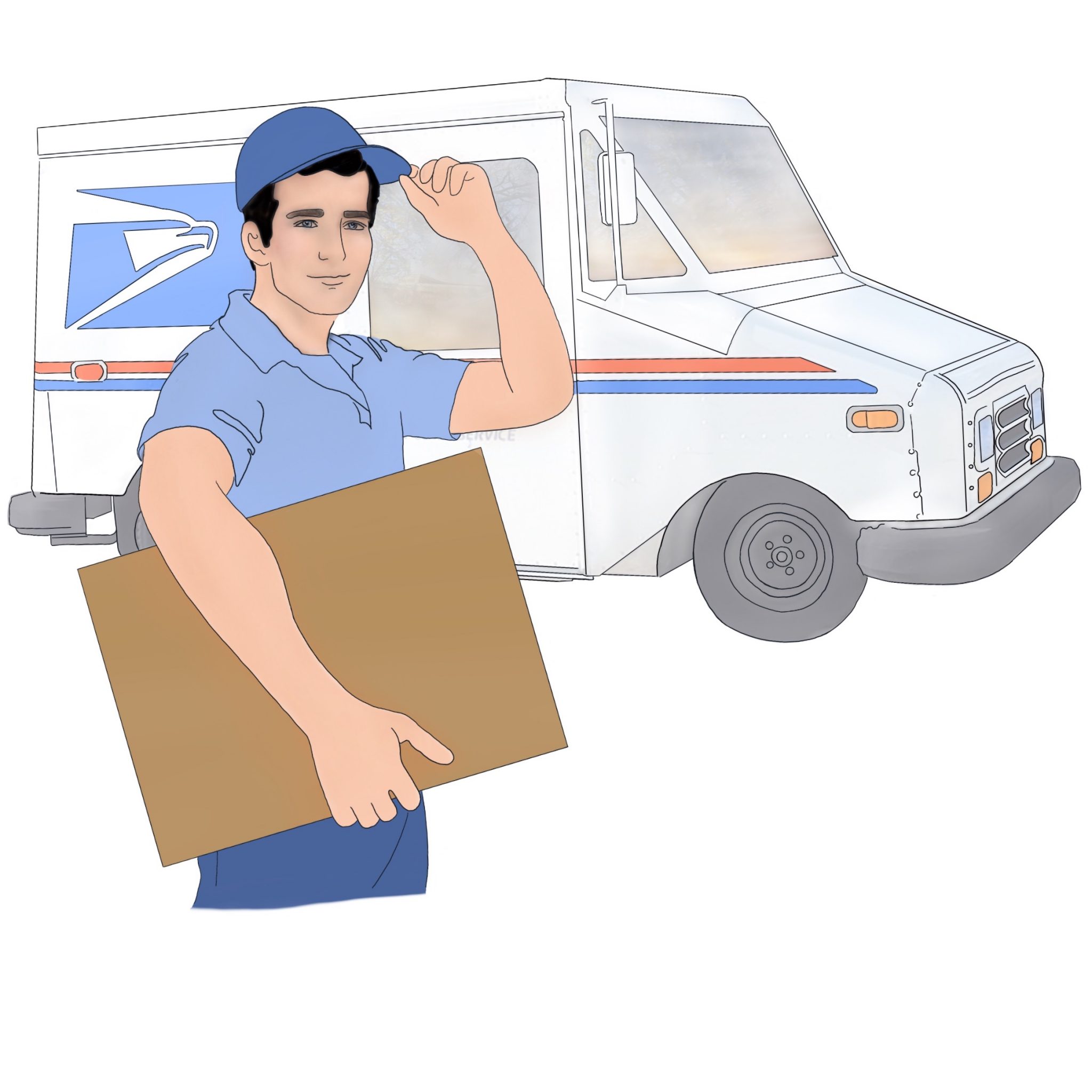 Un dibujo de una prueba de apnea del sueño en casa de Snap Diagnostics siendo entregada por correo