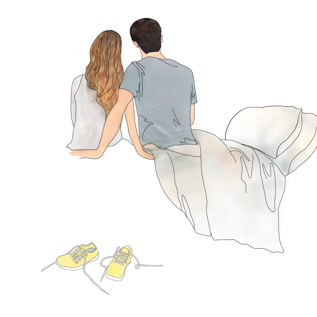 Una fotografía de una pareja durmiendo cómodamente en casa, ilustrando el entorno de sueño natural que capturan las pruebas en casa de Snap